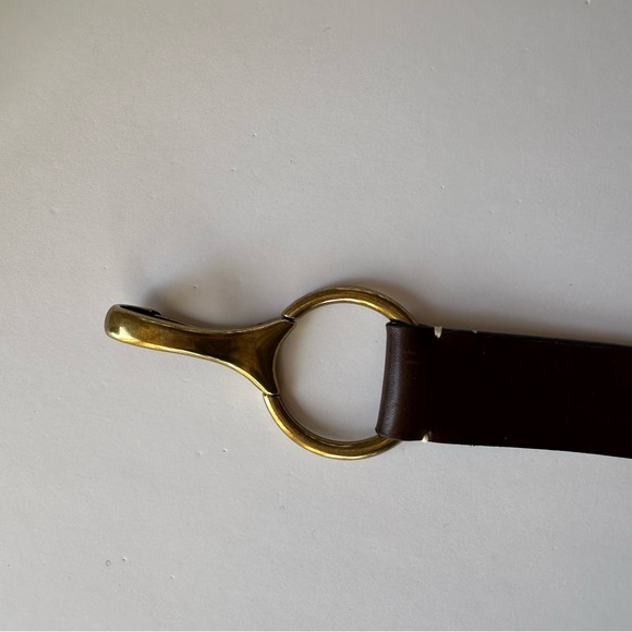Ariat Brown Leather Bridle Belt Size Small Gold Tone Clip Buckle - Picture 10 of 12